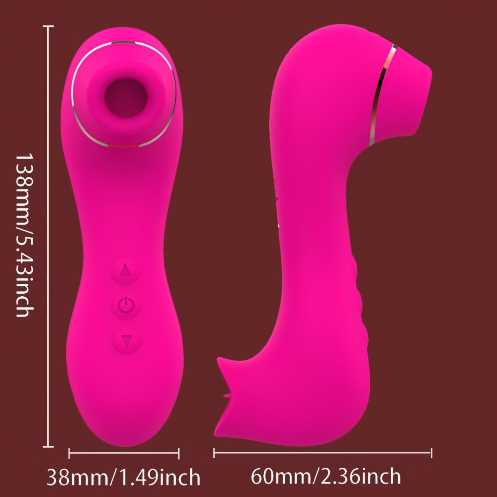 1pc 2in 1 Rose Sex Toy Sucking Vibrater for Women, Clitoral & Nipples Stimulator with 10 Sucking Modes& 10 Licking Modes, USB Rechargeable Dual Suction & Licking Masturbator Massager, Clitoral Stimulator Sex Toys for Women An