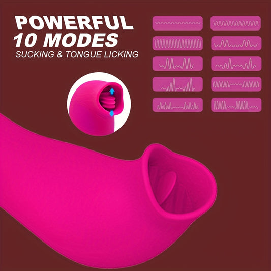 1pc 2in 1 Rose Sex Toy Sucking Vibrater for Women, Clitoral & Nipples Stimulator with 10 Sucking Modes& 10 Licking Modes, USB Rechargeable Dual Suction & Licking Masturbator Massager, Clitoral Stimulator Sex Toys for Women An