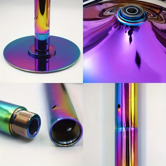 Multicolor 45mm Steel Dance Pole Rotating Fixed Dual Use Portable Home Bar Training Dance X-Pole, Detachable Rotating And Static Pole for Home Or Club Use, Portable Adjustable Height
