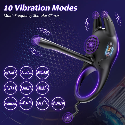 Vibrating Rooster Ring Vibrator Toys for Men with Penis Ring Vibrater Penis Sleeve Male Toy for Men Couples Toys Penis Vibrators with 10 Vibrations