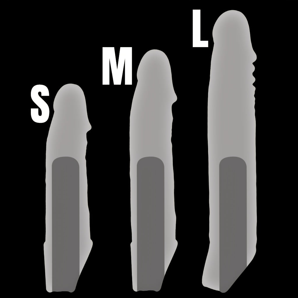 Reusable Extended Thick Penis Sleeve, Wearable Artificial Penis, Couples' Realistic Dildo with Lifelike Texture, Battery-Free, Available in Various Sizes and Styles