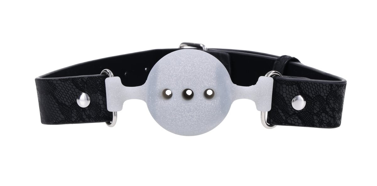 Lace Silicone Breathable Ball Gag - Black