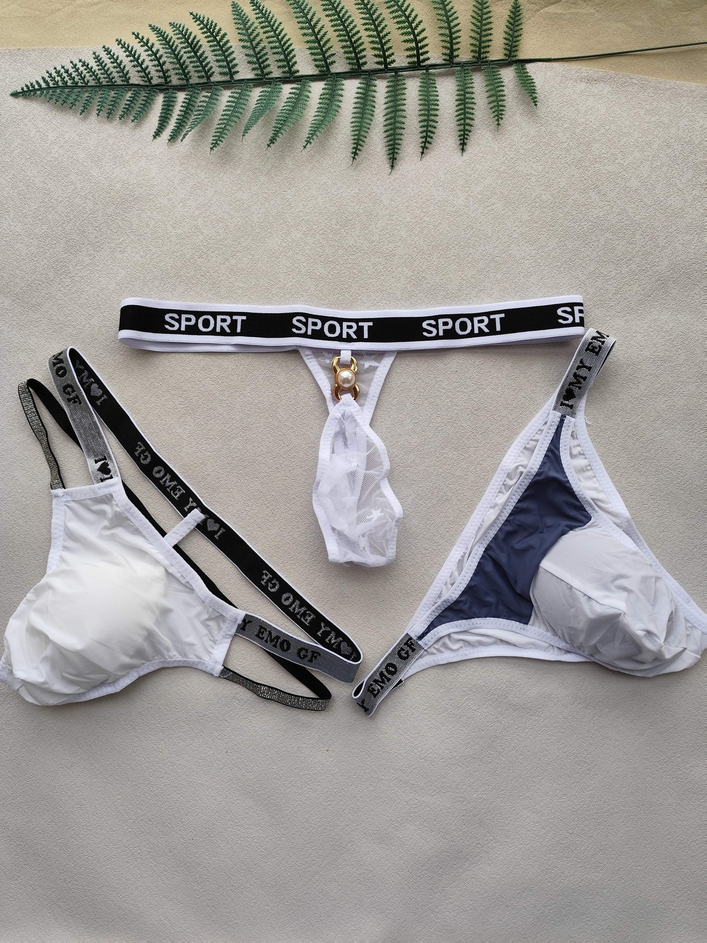3pcs Men's Sexy Thong Set, Three Styles Combo