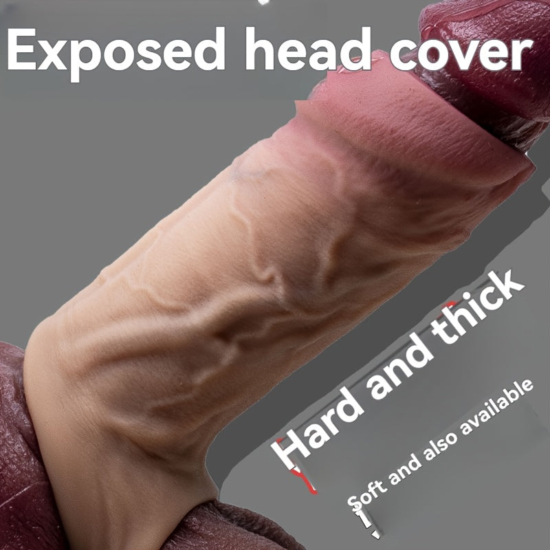Open Mouth Wolf Tooth Thickened Extended Enlarged Exposed Head Male Penis Sleeve Adult Sex Toy, Male Pleasure, Bedroom Accessory, Realistic Feel, Extralarge Head, Bodysafe Material, Easy to Clean, Pleasure, Personal Pleasure,