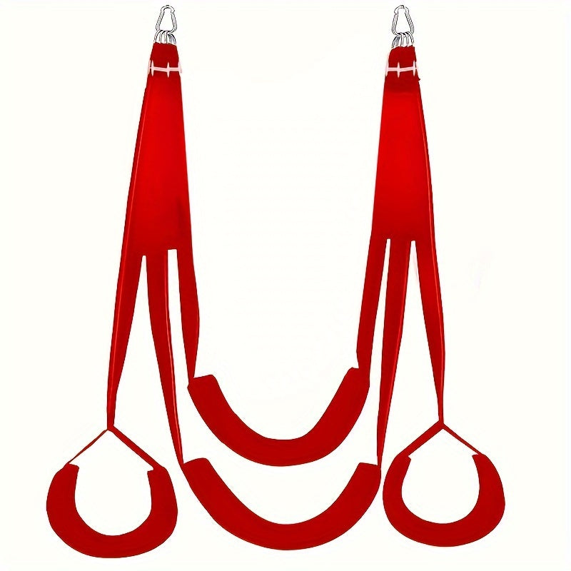 360° Air Hang Rotation Sex Swing Seat, Black Red 5 Sponge Seat with Headrest, Swing Hanging Rod, Triangular Bracket, Stainless Steel Hooks, SM Love Swing Sex Toys, for Couples Passionate Unlocking Attractive Poses, Erotic Fu