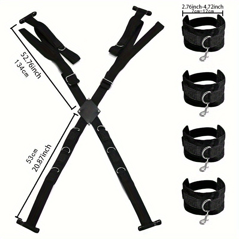 1pc Adjustable Door Mount Sex Swing - BDSM Bondage Kit for Couples, Cross Wrist & Ankle Restraints, Polypropylene Adult Play Accessory