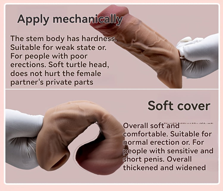 Open Mouth Wolf Tooth Thickened Extended Enlarged Exposed Head Male Penis Sleeve Adult Sex Toy, Male Pleasure, Bedroom Accessory, Realistic Feel, Extralarge Head, Bodysafe Material, Easy to Clean, Pleasure, Personal Pleasure,