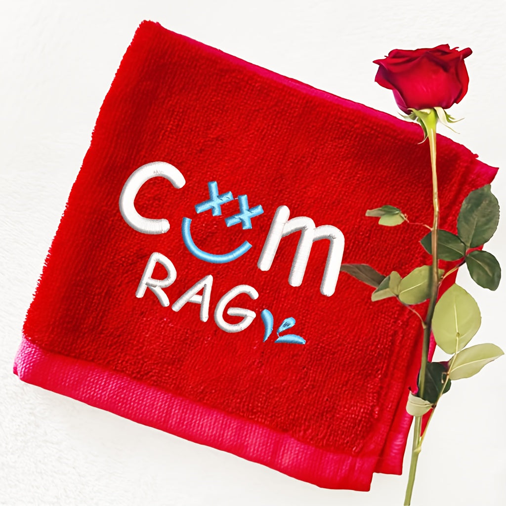 1pc, embroidery fun bath towel, bedroom towel gift suitable for boyfriend, adult humor gift, very suitable for Valentine's Day, wedding anniversary gift, white elephant exchange gift, birthday gift, Soft And Absorbent Washclo