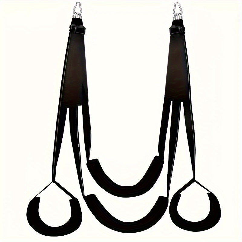 360° Air Hang Rotation Sex Swing Seat, Black Red 5 Sponge Seat with Headrest, Swing Hanging Rod, Triangular Bracket, Stainless Steel Hooks, SM Love Swing Sex Toys, for Couples Passionate Unlocking Attractive Poses, Erotic Fu
