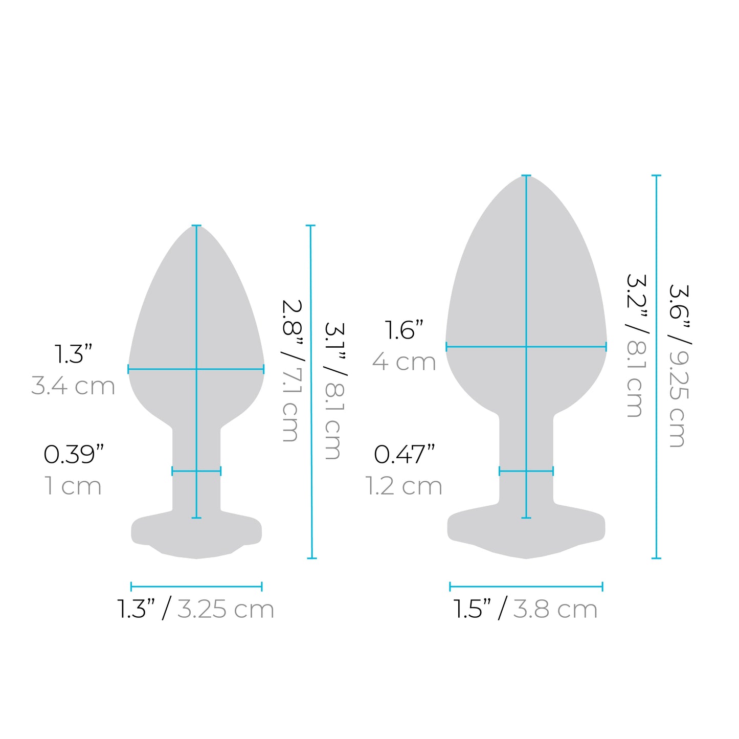 Jewel Heart Metal Butt Plug Training Set