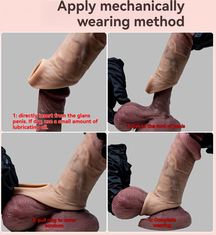 Open Mouth Wolf Tooth Thickened Extended Enlarged Exposed Head Male Penis Sleeve Adult Sex Toy, Male Pleasure, Bedroom Accessory, Realistic Feel, Extralarge Head, Bodysafe Material, Easy to Clean, Pleasure, Personal Pleasure,