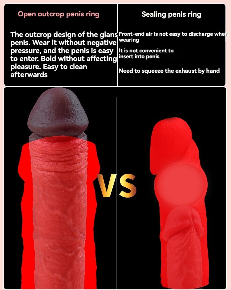Open Mouth Wolf Tooth Thickened Extended Enlarged Exposed Head Male Penis Sleeve Adult Sex Toy, Male Pleasure, Bedroom Accessory, Realistic Feel, Extralarge Head, Bodysafe Material, Easy to Clean, Pleasure, Personal Pleasure,