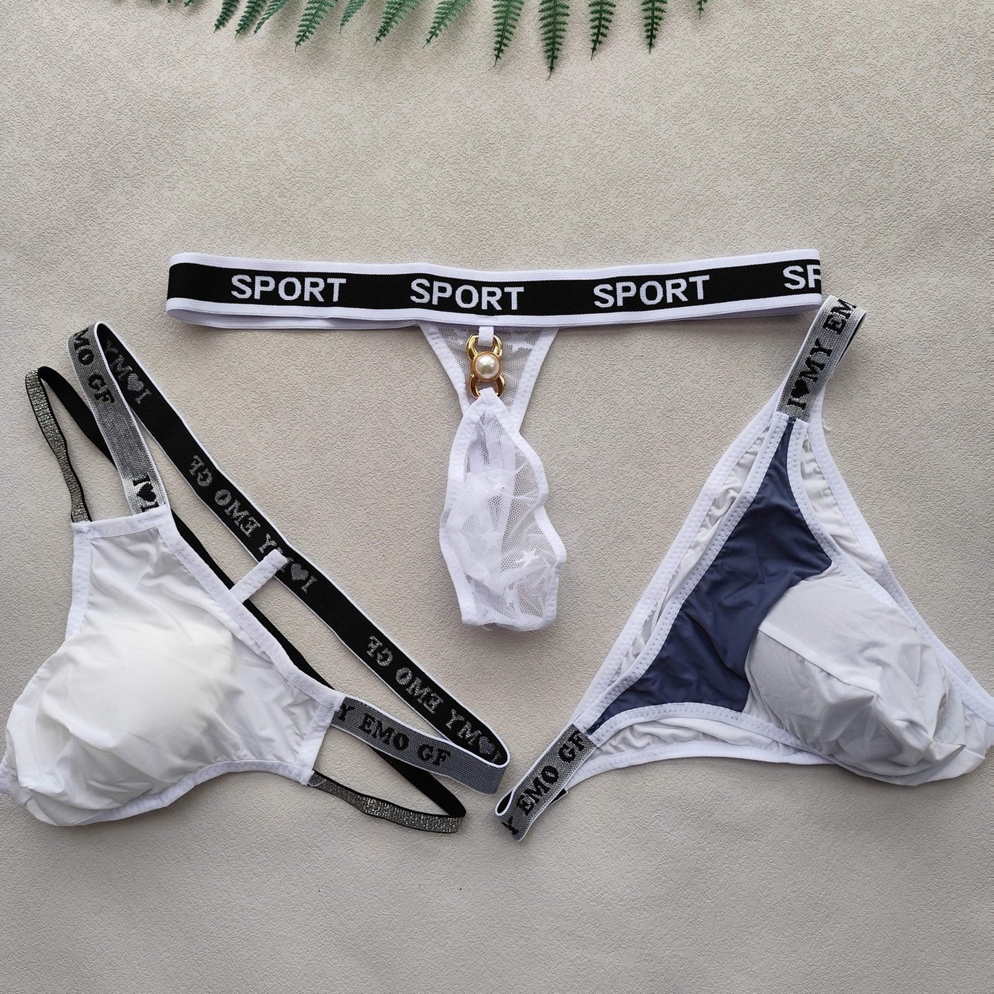 3pcs Men's Sexy Thong Set, Three Styles Combo