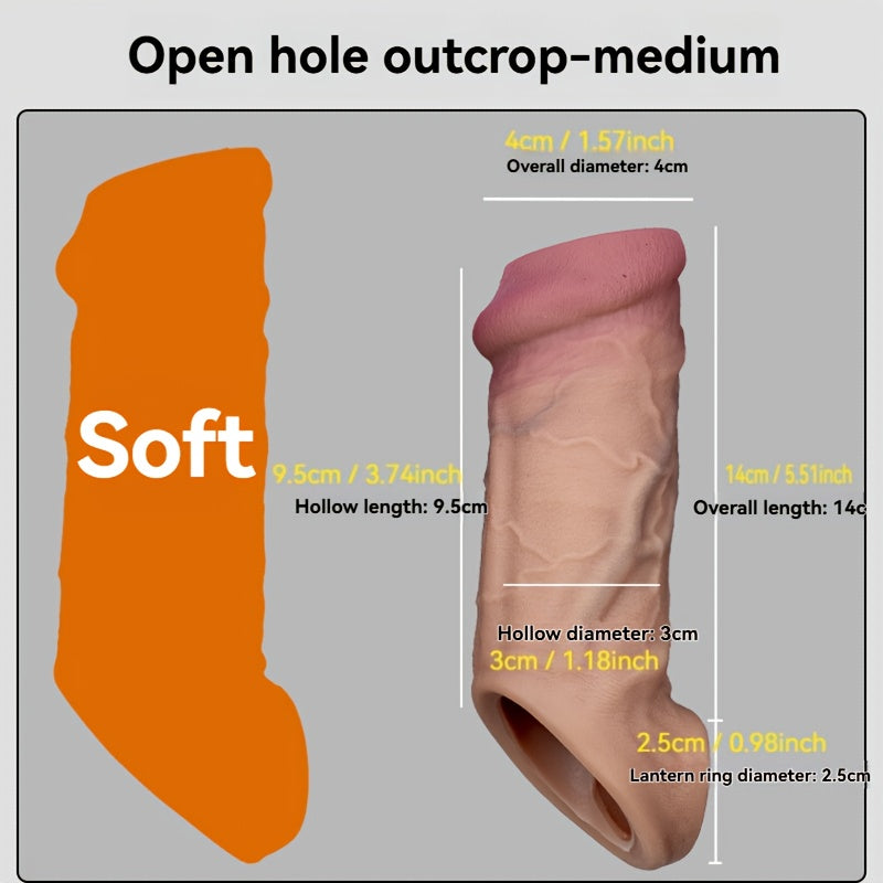 Open Mouth Wolf Tooth Thickened Extended Enlarged Exposed Head Male Penis Sleeve Adult Sex Toy, Male Pleasure, Bedroom Accessory, Realistic Feel, Extralarge Head, Bodysafe Material, Easy to Clean, Pleasure, Personal Pleasure,