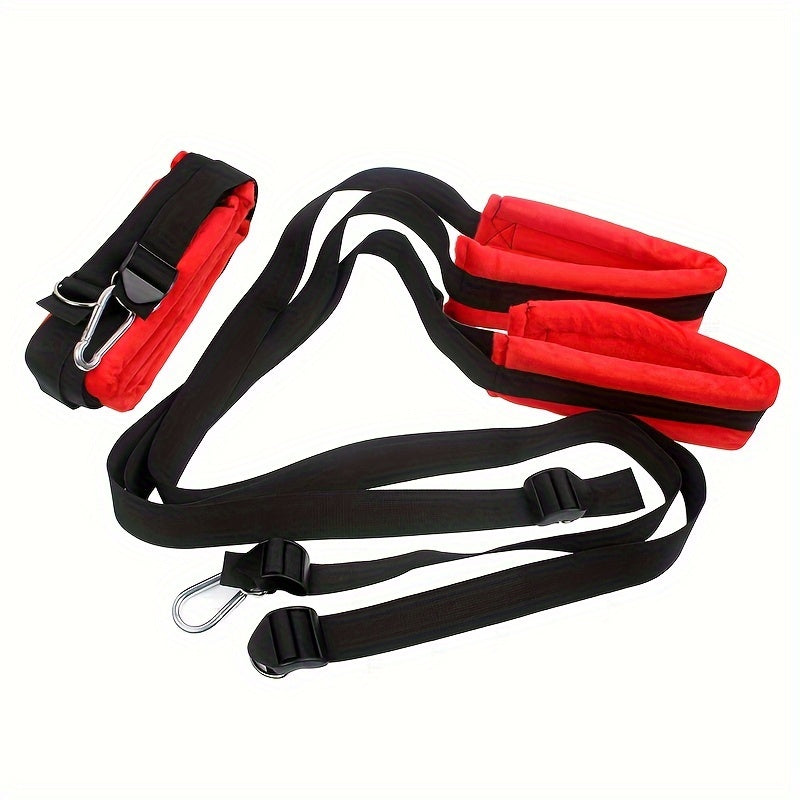 360° Air Hang Rotation Sex Swing Seat, Black Red 5 Sponge Seat with Headrest, Swing Hanging Rod, Triangular Bracket, Stainless Steel Hooks, SM Love Swing Sex Toys, for Couples Passionate Unlocking Attractive Poses, Erotic Fu