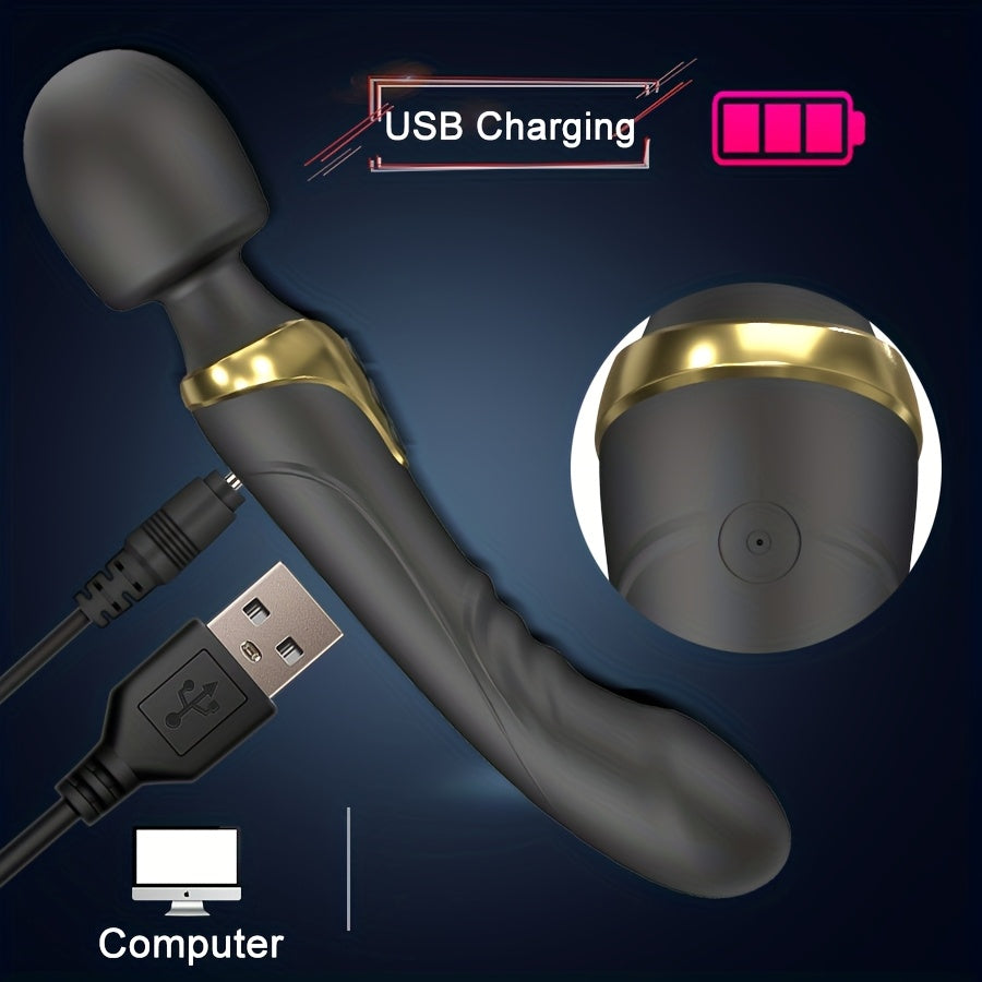 Dildo - Powerful AV Vibrator Dildos Wand for Women - 10 Modes Clitoris Stimulator, G-Spot Massager, Rechargeable Battery, Silicone Material, Adult Sex Toy