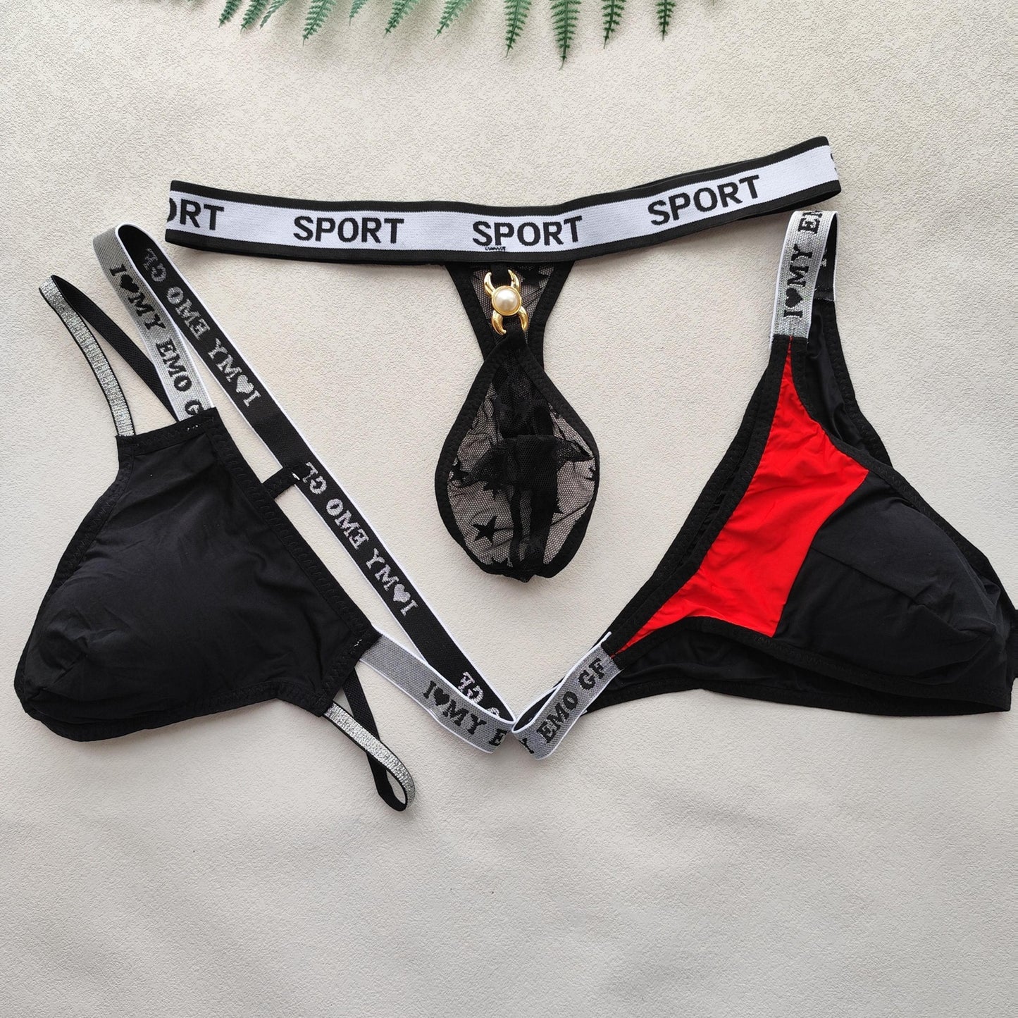 3pcs Men's Sexy Thong Set, Three Styles Combo