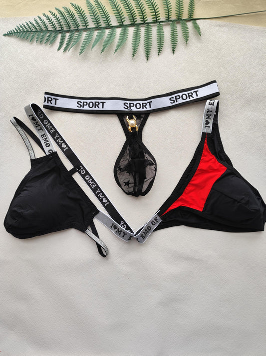 3pcs Men's Sexy Thong Set, Three Styles Combo