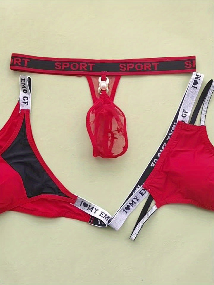 3pcs Men's Sexy Thong Set, Three Styles Combo