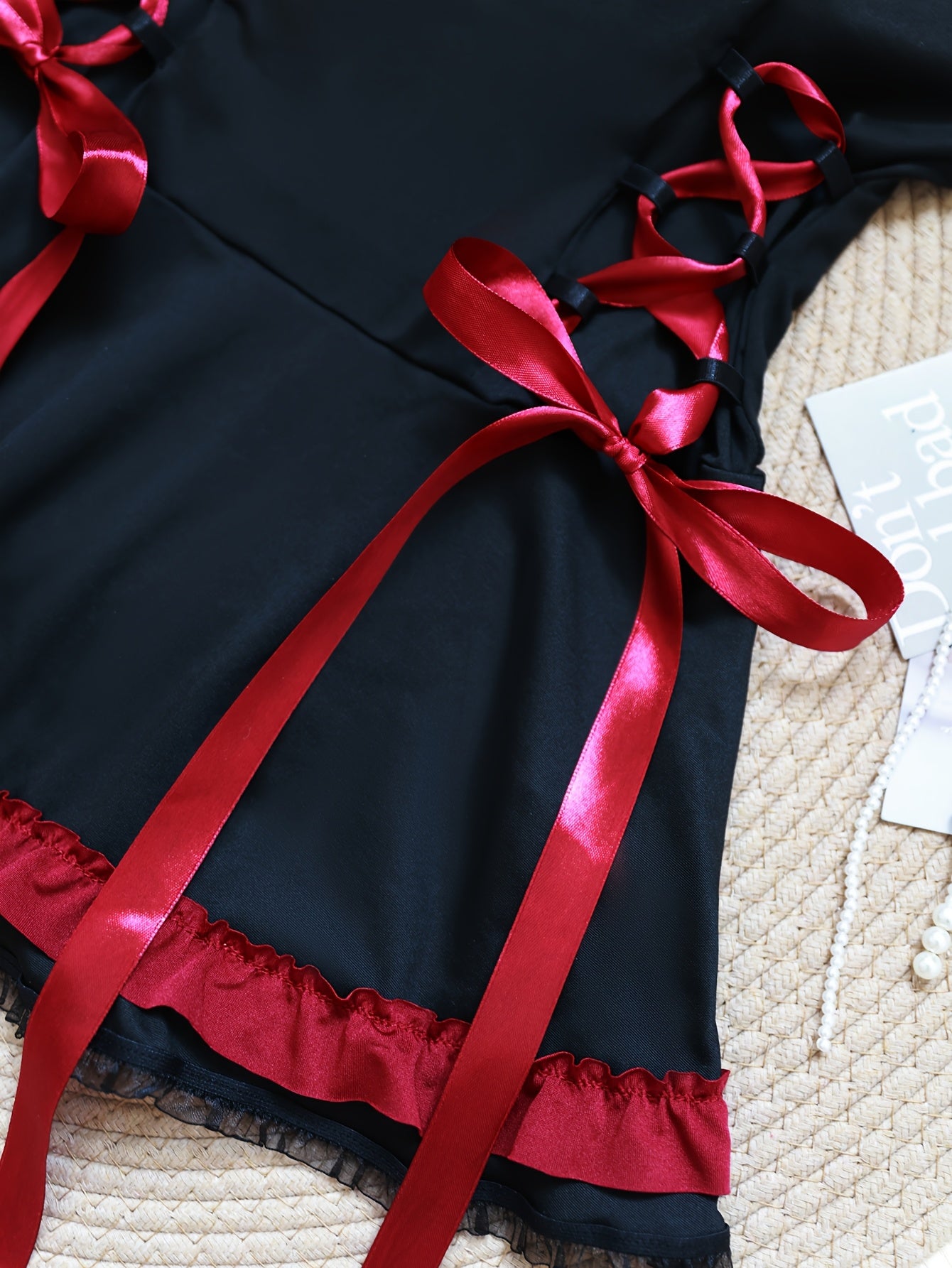 Sexy Off the Shoulder Nurse Costume Dress with Thong and Lace Appeal | Sleeveless, Solid Color, Regular Fit for Spring/Summer/Fall