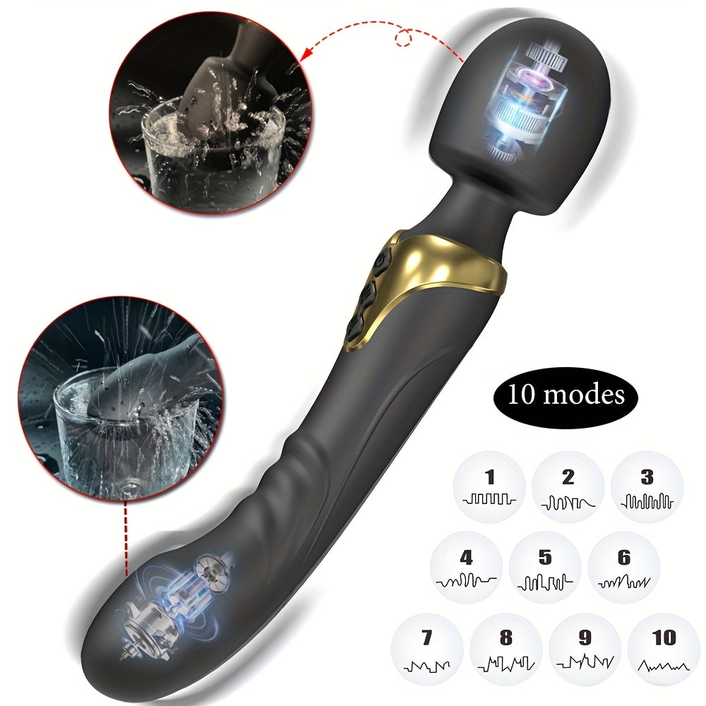 Dildo - Powerful AV Vibrator Dildos Wand for Women - 10 Modes Clitoris Stimulator, G-Spot Massager, Rechargeable Battery, Silicone Material, Adult Sex Toy