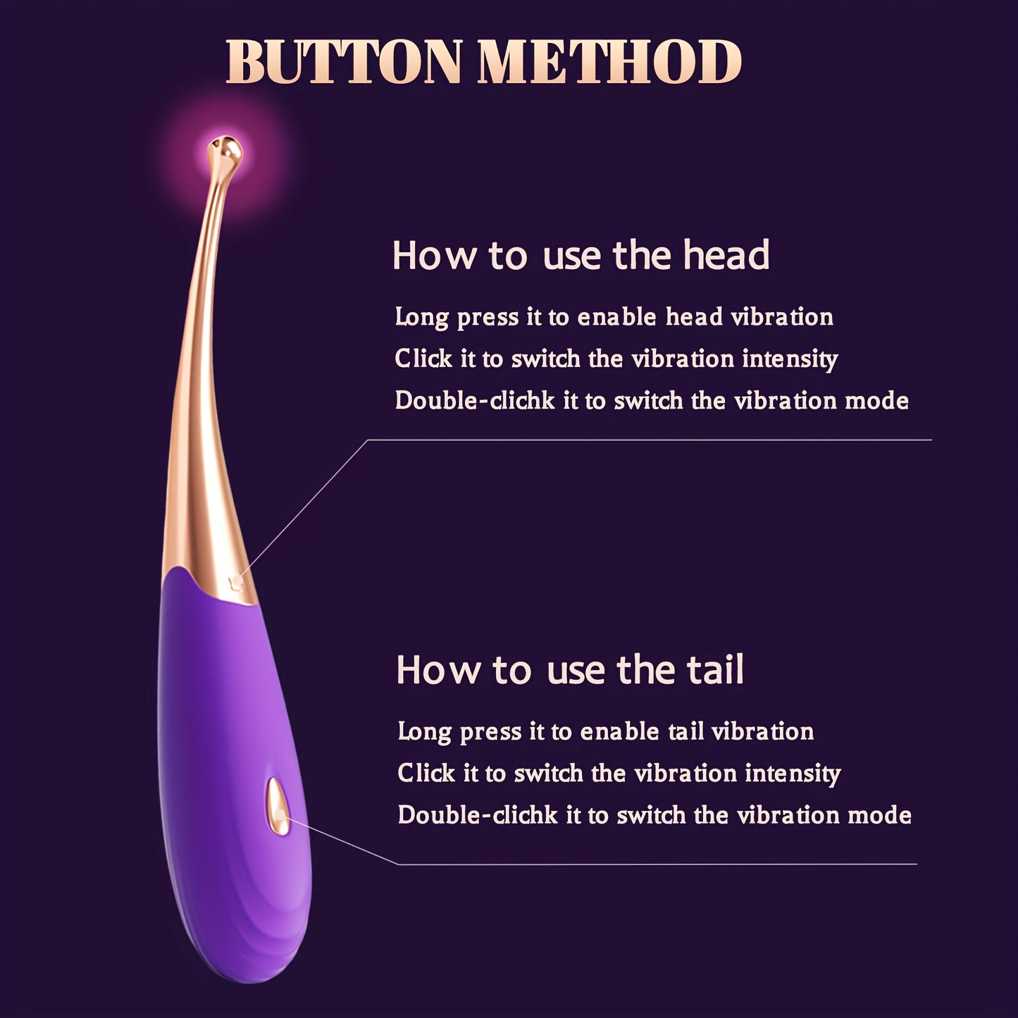 Dildo - Clitoral Vibrator for Women - Female Squirting Vibrators Clit G-Spot Dildo Nipple Stimulator Anal Vibe - High Frequency Personal Massager Wand Adult Sensory Toy 2 Heads