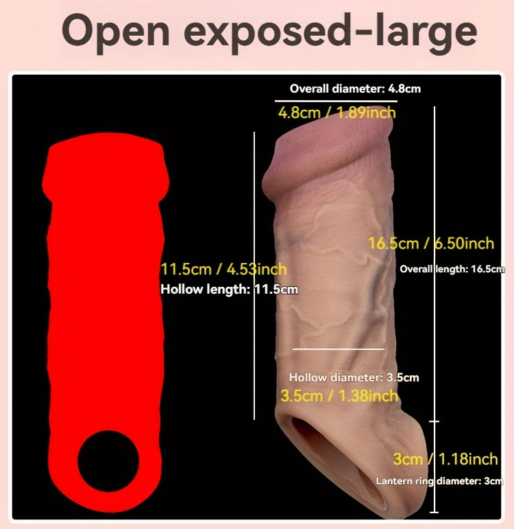 Open Mouth Wolf Tooth Thickened Extended Enlarged Exposed Head Male Penis Sleeve Adult Sex Toy, Male Pleasure, Bedroom Accessory, Realistic Feel, Extralarge Head, Bodysafe Material, Easy to Clean, Pleasure, Personal Pleasure,