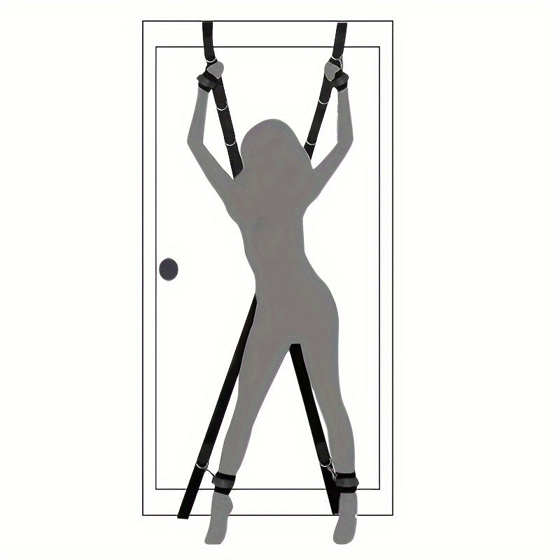 1pc Adjustable Door Mount Sex Swing - BDSM Bondage Kit for Couples, Cross Wrist & Ankle Restraints, Polypropylene Adult Play Accessory
