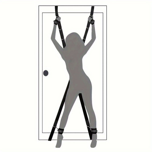 1pc Adjustable Door Mount Sex Swing - BDSM Bondage Kit for Couples, Cross Wrist & Ankle Restraints, Polypropylene Adult Play Accessory