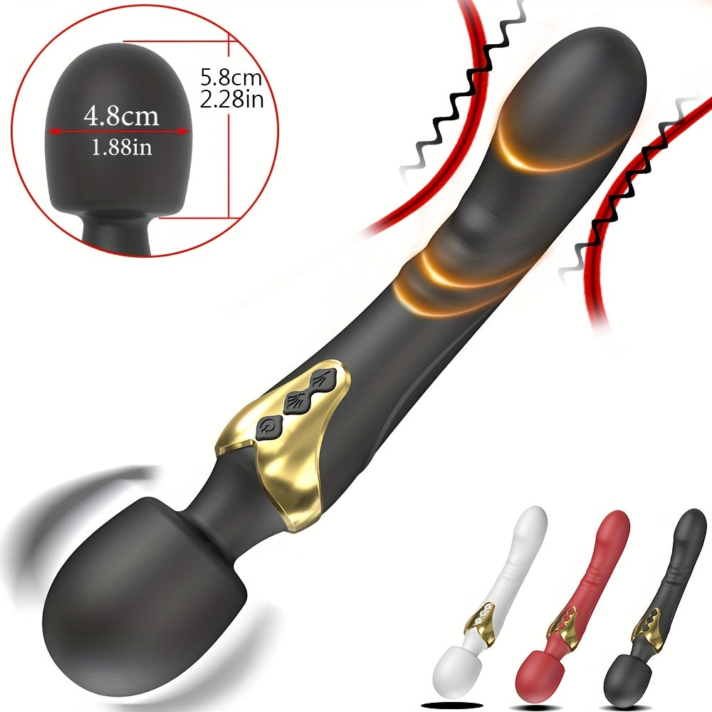 Dildo - Powerful AV Vibrator Dildos Wand for Women - 10 Modes Clitoris Stimulator, G-Spot Massager, Rechargeable Battery, Silicone Material, Adult Sex Toy