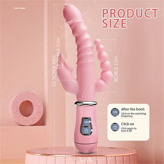 1pc Vibrating Stick Massager 3in 1 G-spot vibrator with 12 different vibration modes, adult toy simulating penis sex toys suitable for female couples