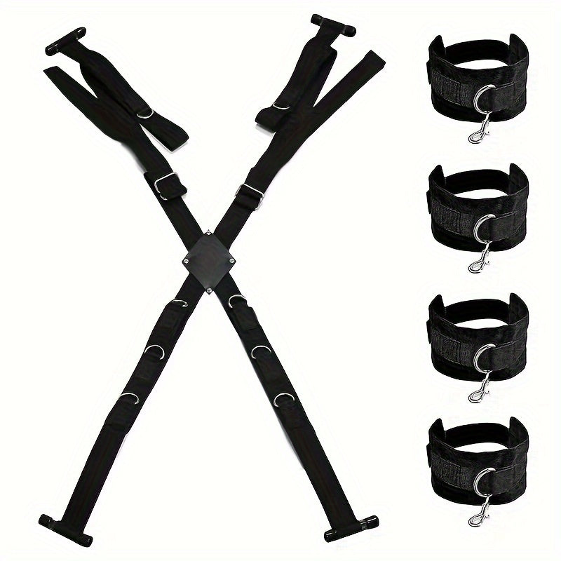 1pc Adjustable Door Mount Sex Swing - BDSM Bondage Kit for Couples, Cross Wrist & Ankle Restraints, Polypropylene Adult Play Accessory