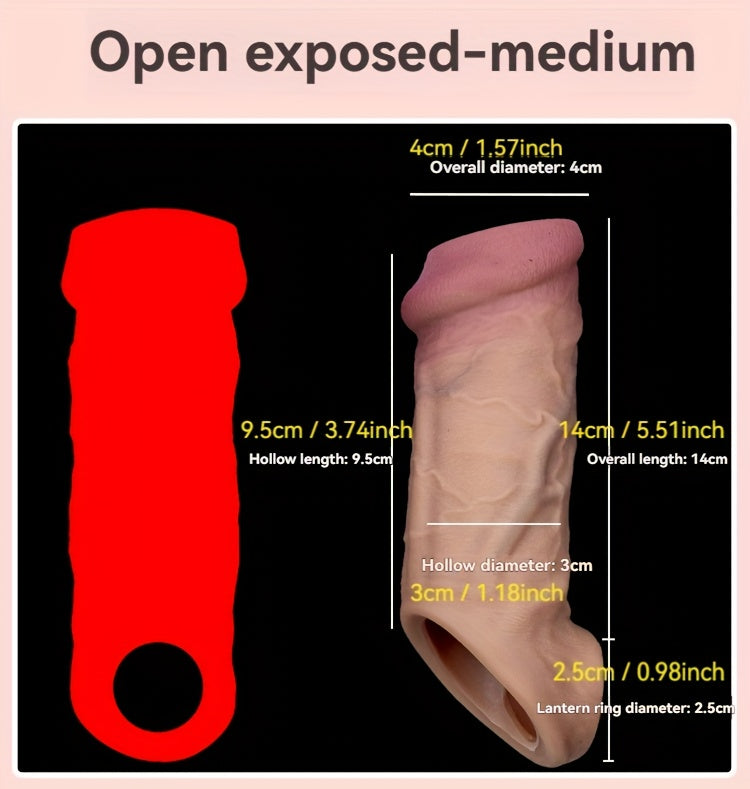 Open Mouth Wolf Tooth Thickened Extended Enlarged Exposed Head Male Penis Sleeve Adult Sex Toy, Male Pleasure, Bedroom Accessory, Realistic Feel, Extralarge Head, Bodysafe Material, Easy to Clean, Pleasure, Personal Pleasure,